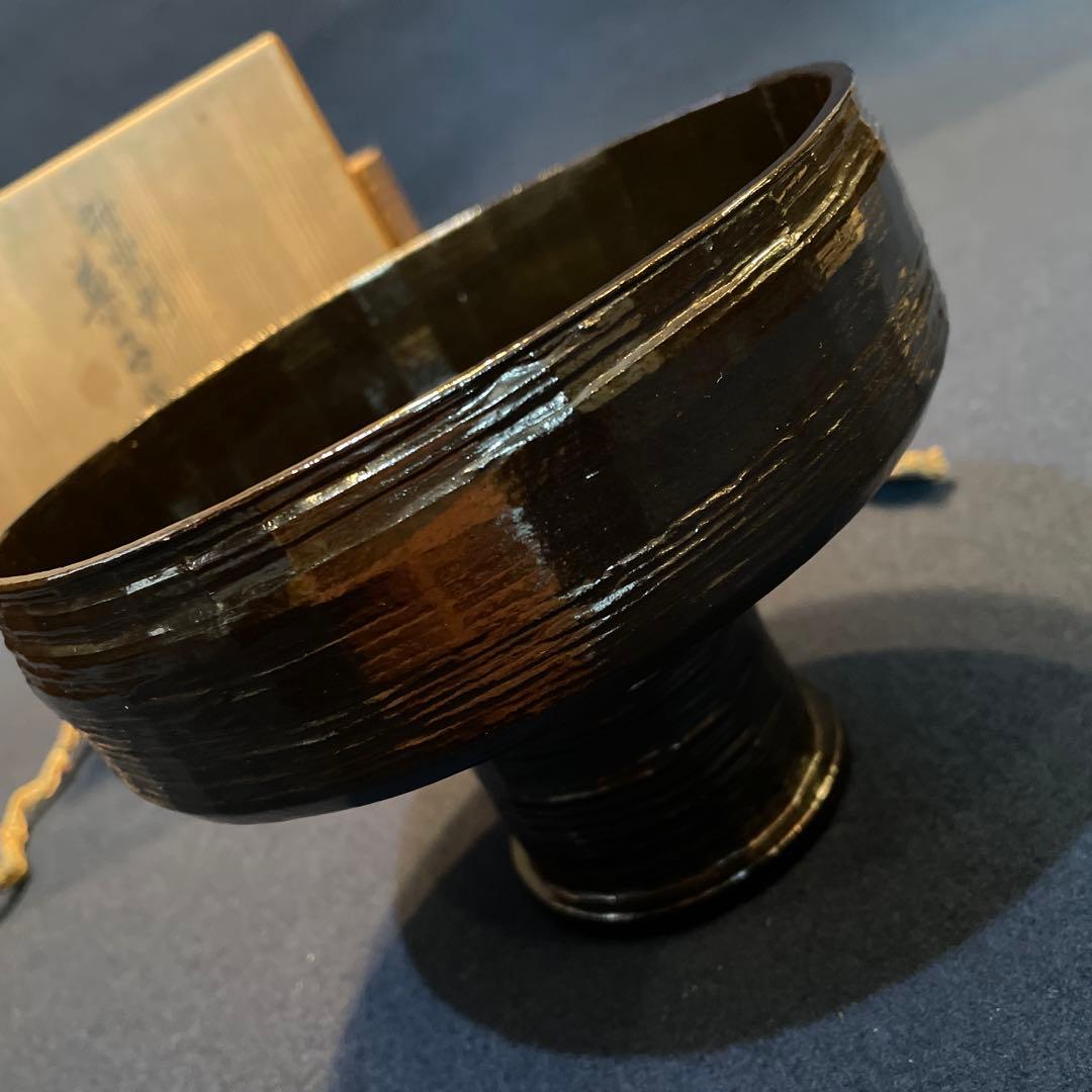 茶道具「菓子器」千家十職【飛来一閑】(造)の『独楽形 菓子器』共箱