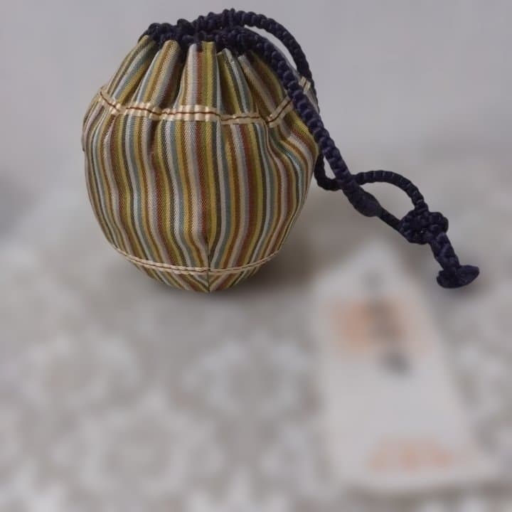 茶道具 備前焼 木村陶峰造 火襷 茶入 共箱・仕覆付　西陣織