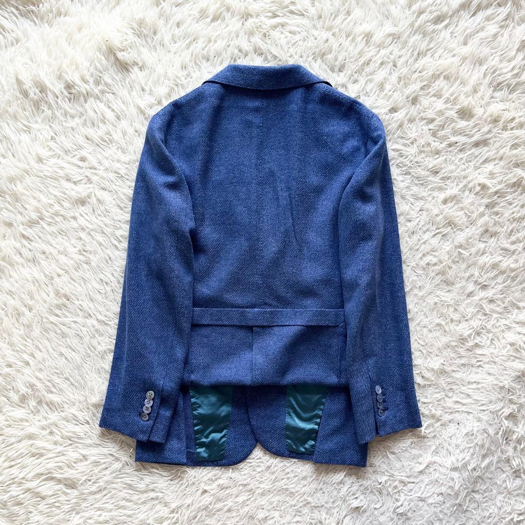 <美品>ブリッラペルイルグスト ブルー ウール シルク リネン ジャケット44