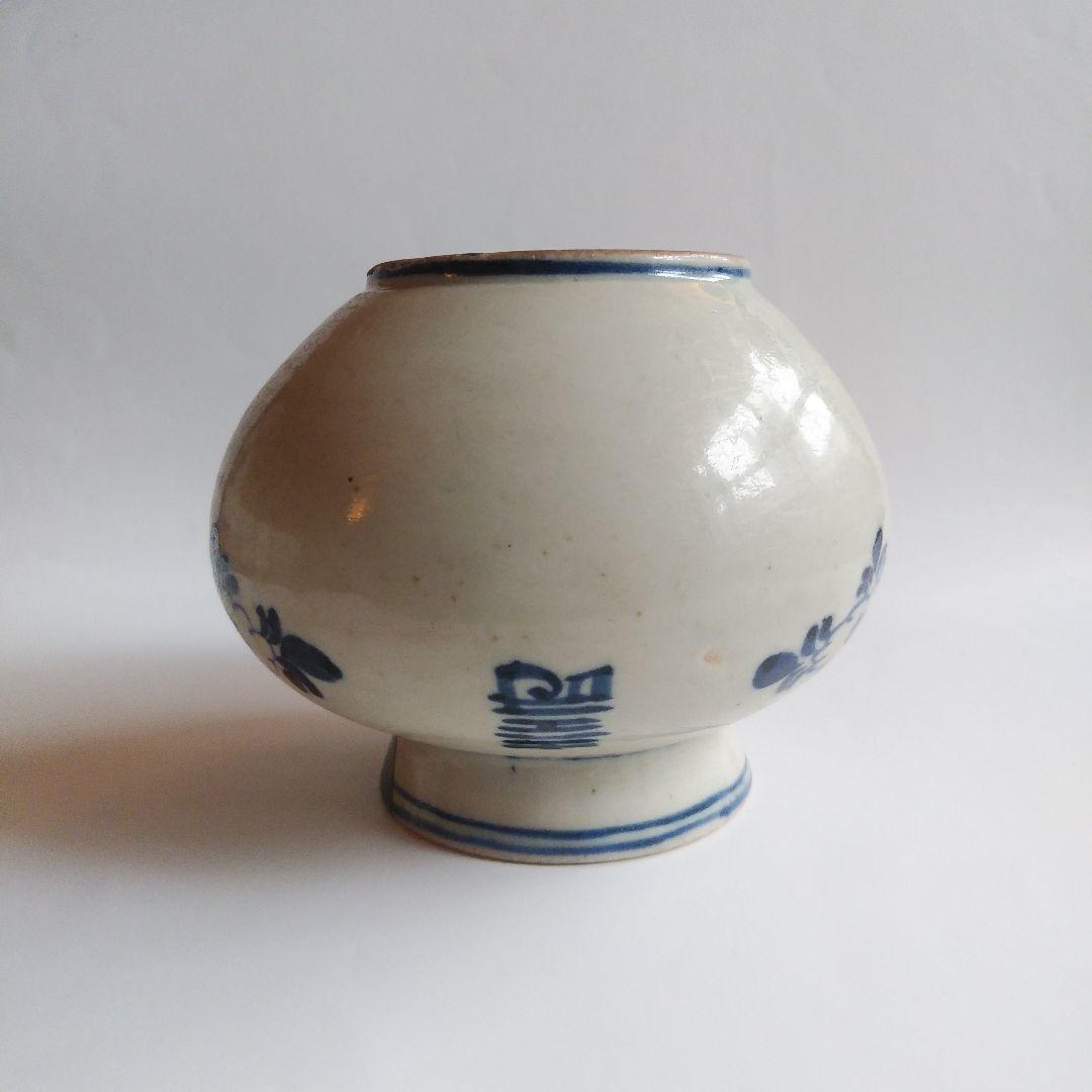 李朝 分院 染付壽字文丸壺 工芸品 陶芸 古伊万里 古美術 中国青花