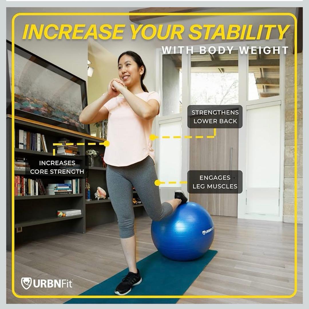 URBNFit バランスボール 65cm スエクササイズ フィットネス ブルー