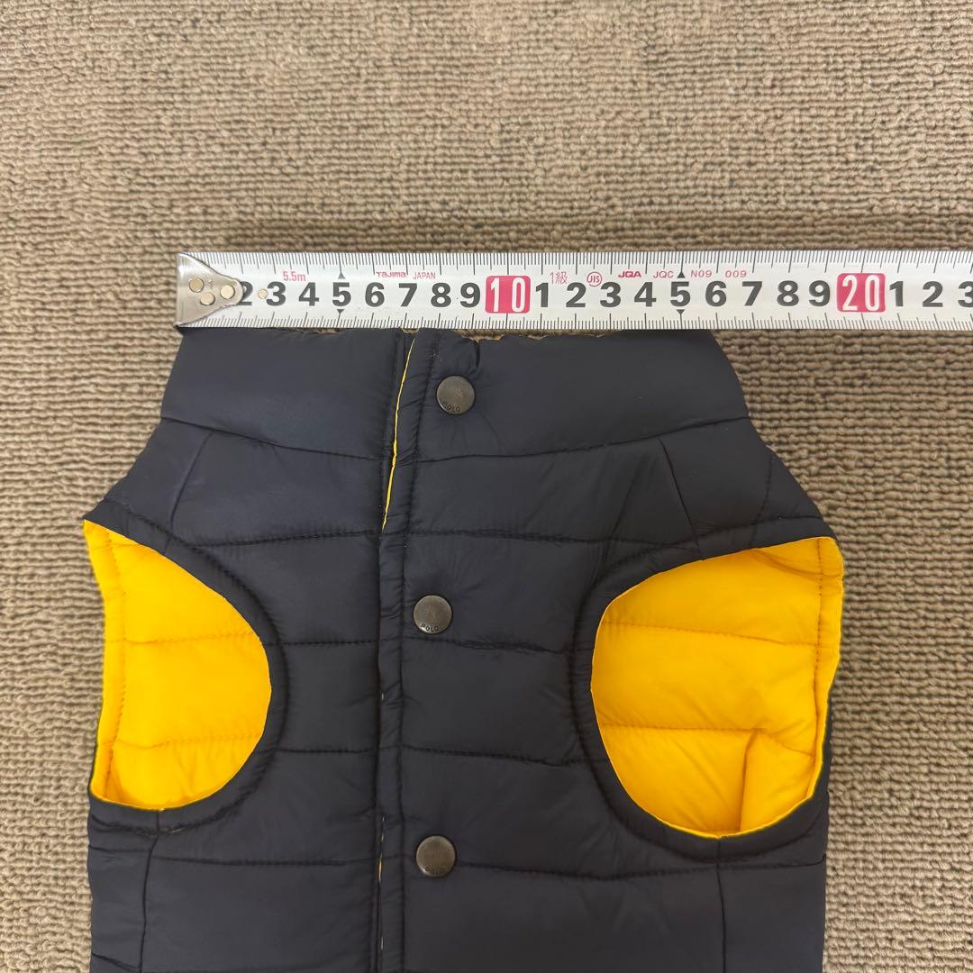 ポロラルフローレン 犬服 ダウンベスト リバーシブル ネイビー イエロー 美品