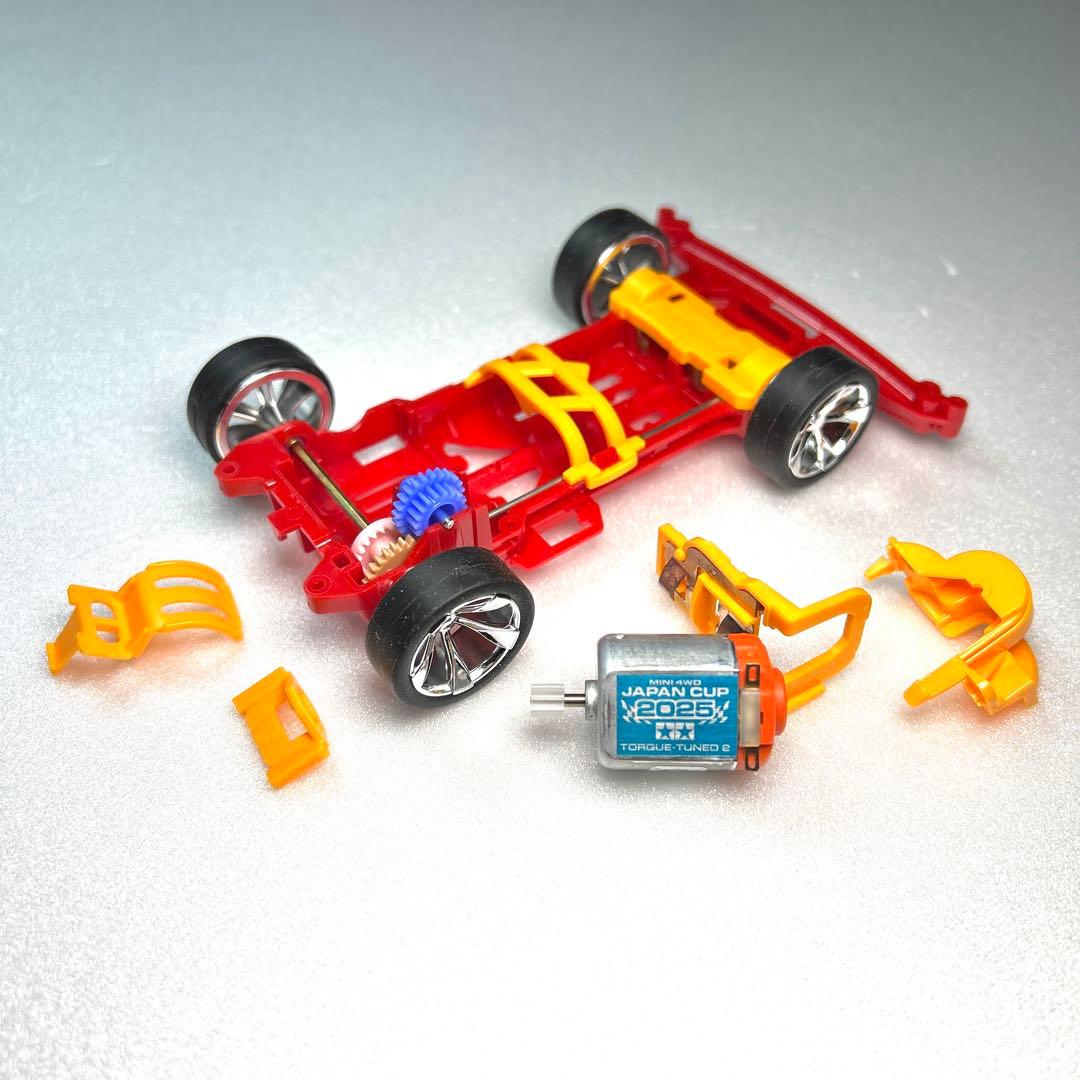 ミニ四駆　ソニックセイバー　シール　塗装済　メタリックレッド　ブラック