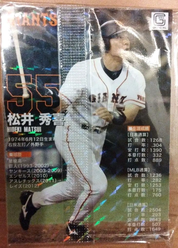 長嶋茂雄　松井秀喜　両面カード