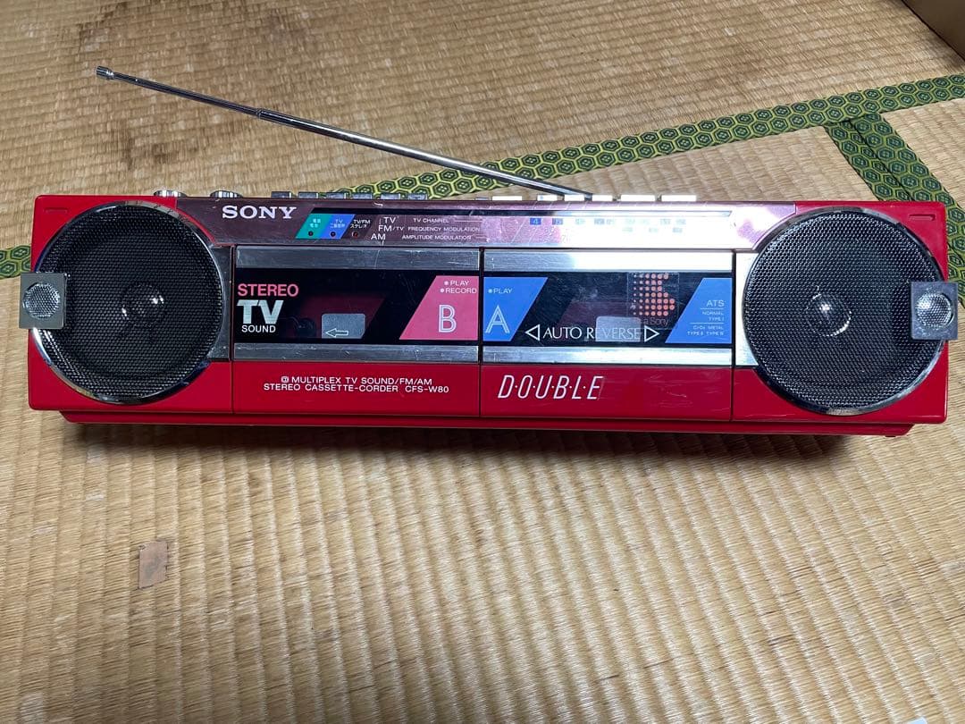終わりますよ‼️ 超貴重❗️奇跡‼️SONY CFS-W80 昭和レトロ ラジカセ　赤