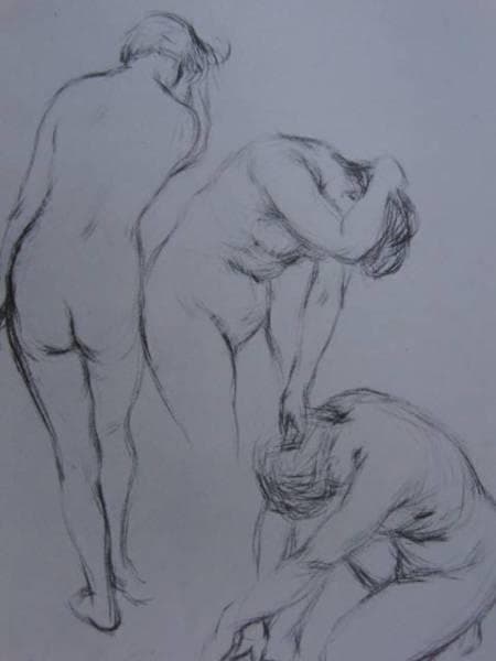 中山忠彦、【群像のための習作】、希少画集画、新品高級額、額装付、状態良好