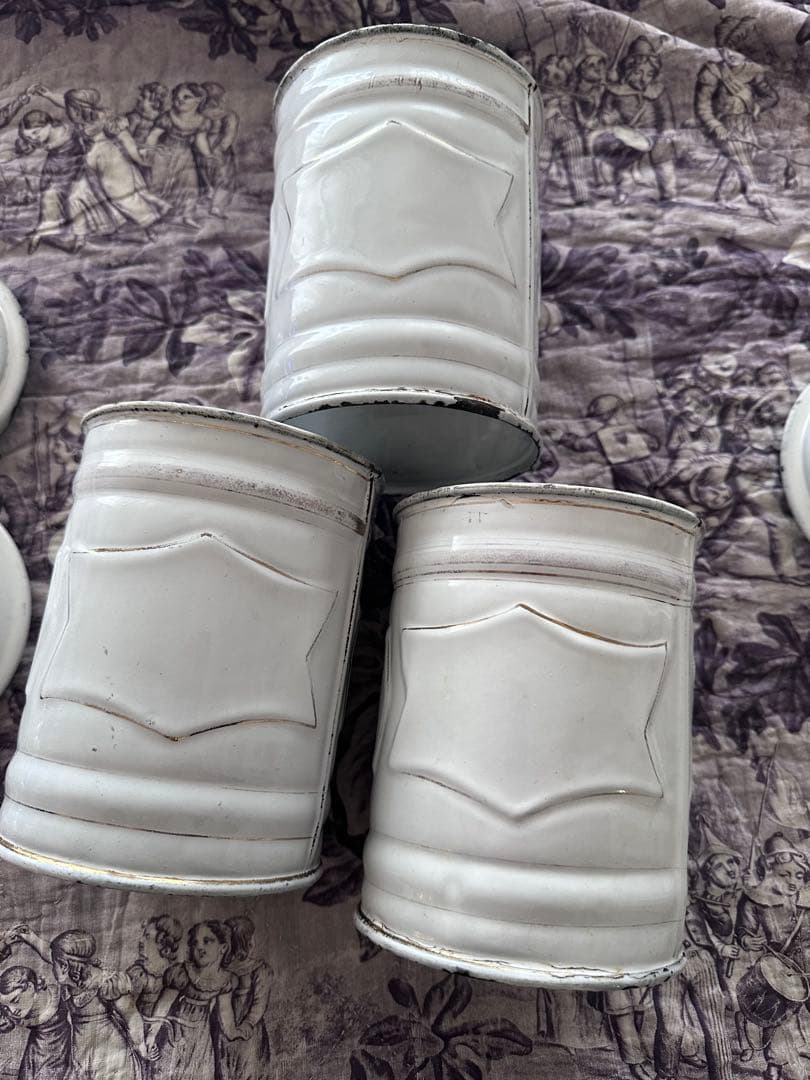 アンティーク　ホーロー　キャニスター　セット　フランスアンティーク