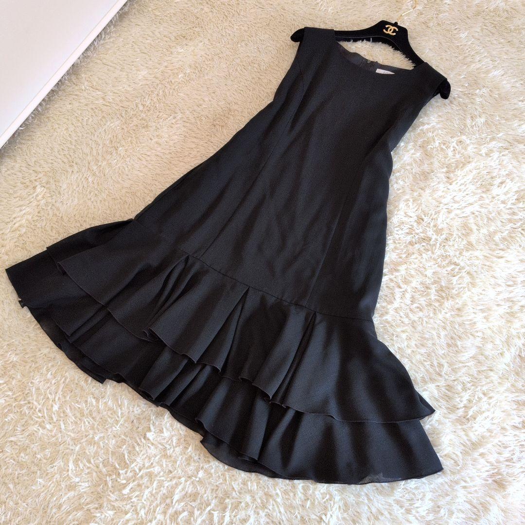 日本製★FOXEY　ワンピース　フリル　ブラック　38