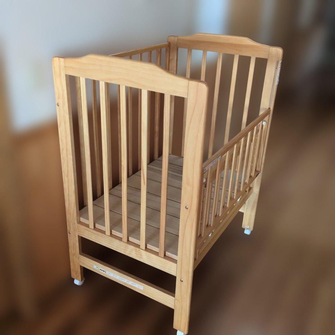 カトージ ベビーベッド ハイシートミニベッド 　ナチュラル　02602