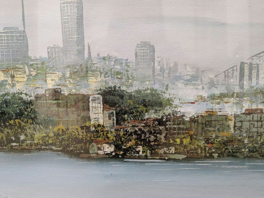 シドニー購入品　風景画 油彩画 　37年前　バーバーブリッジ　オーストラリア