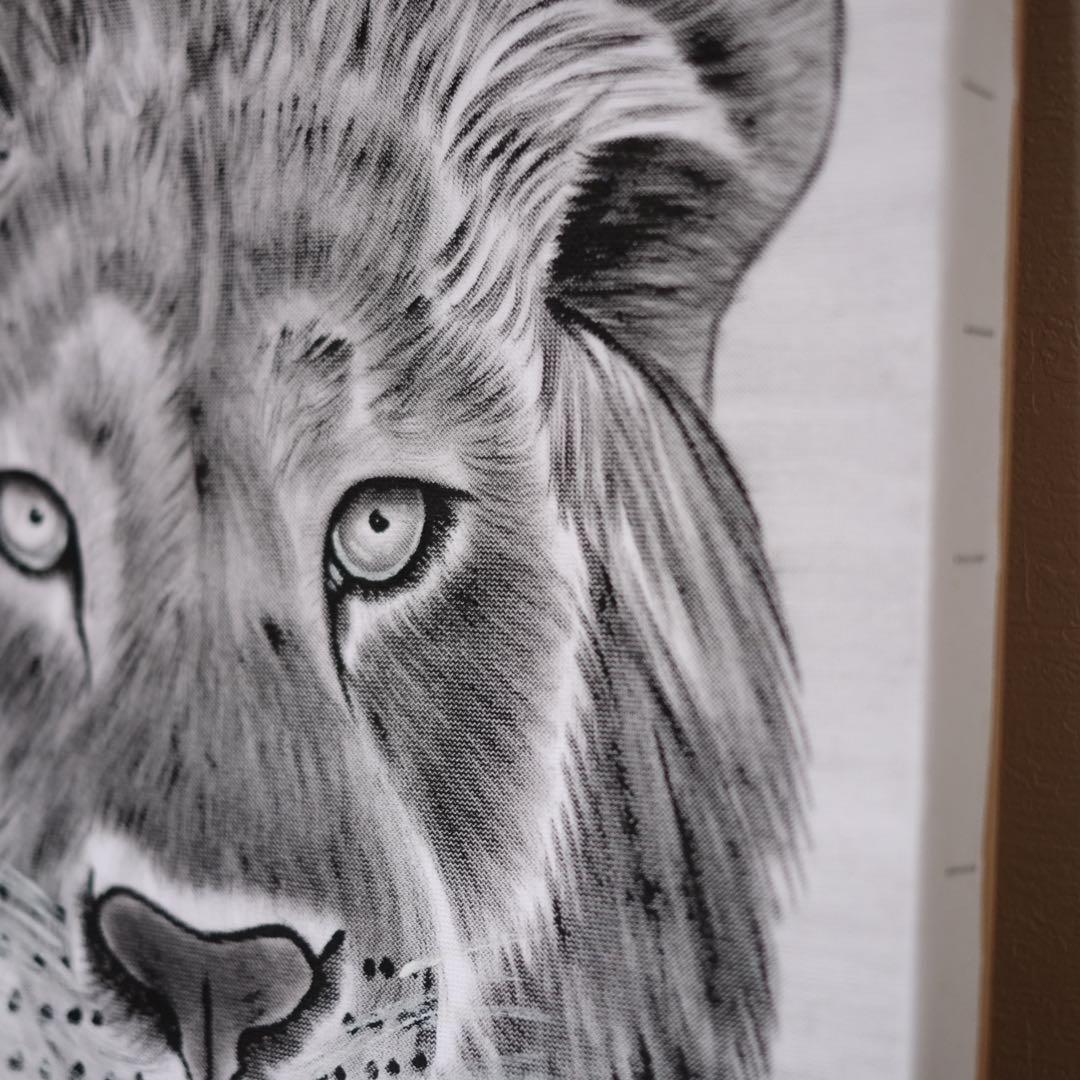 現代アート　虎　刺繍画　絵画　キャンバス