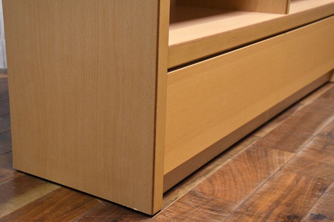 ECK84 生松工芸 セレノ オープン書棚 NA色 ブックシェルフ 本棚 引出し