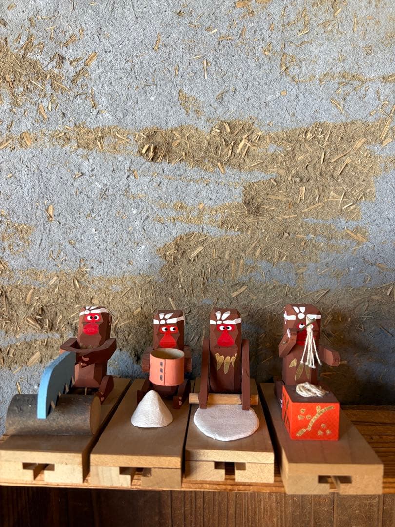 廃絶希少！奈良井宿藤屋土産物店 中西康二【からくり人形 蕎麦食い猿】郷土玩具