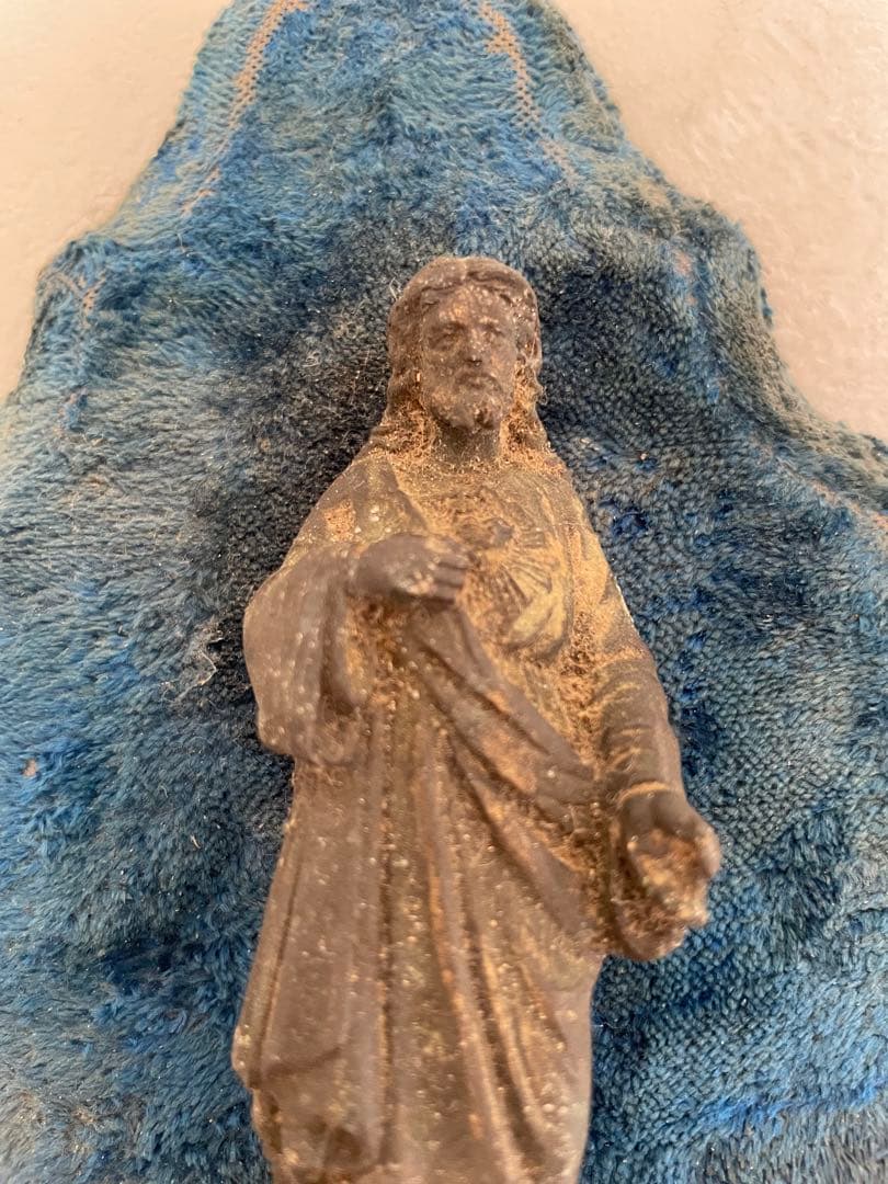 古い　キリスト　聖水入れ　フランスアンティーク