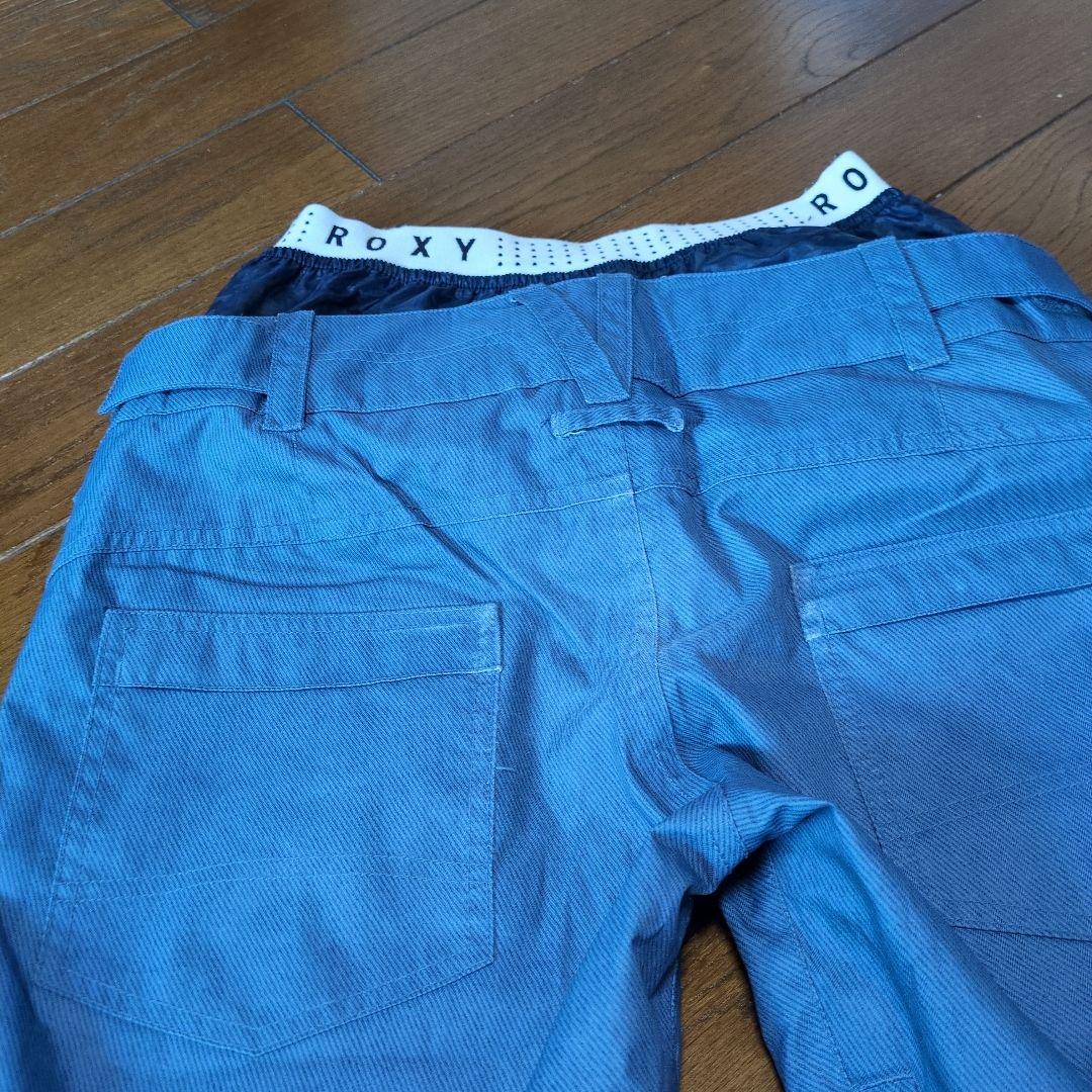【美品】ROXY　スノボウェア　上下セット　Ｍ　デニム風　重ね着風　総柄