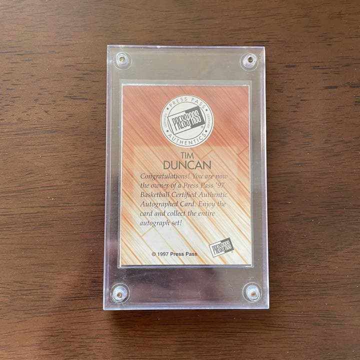 【希少】NBA 直筆サインカード TIMDUNCANティムダンカン1997激レア