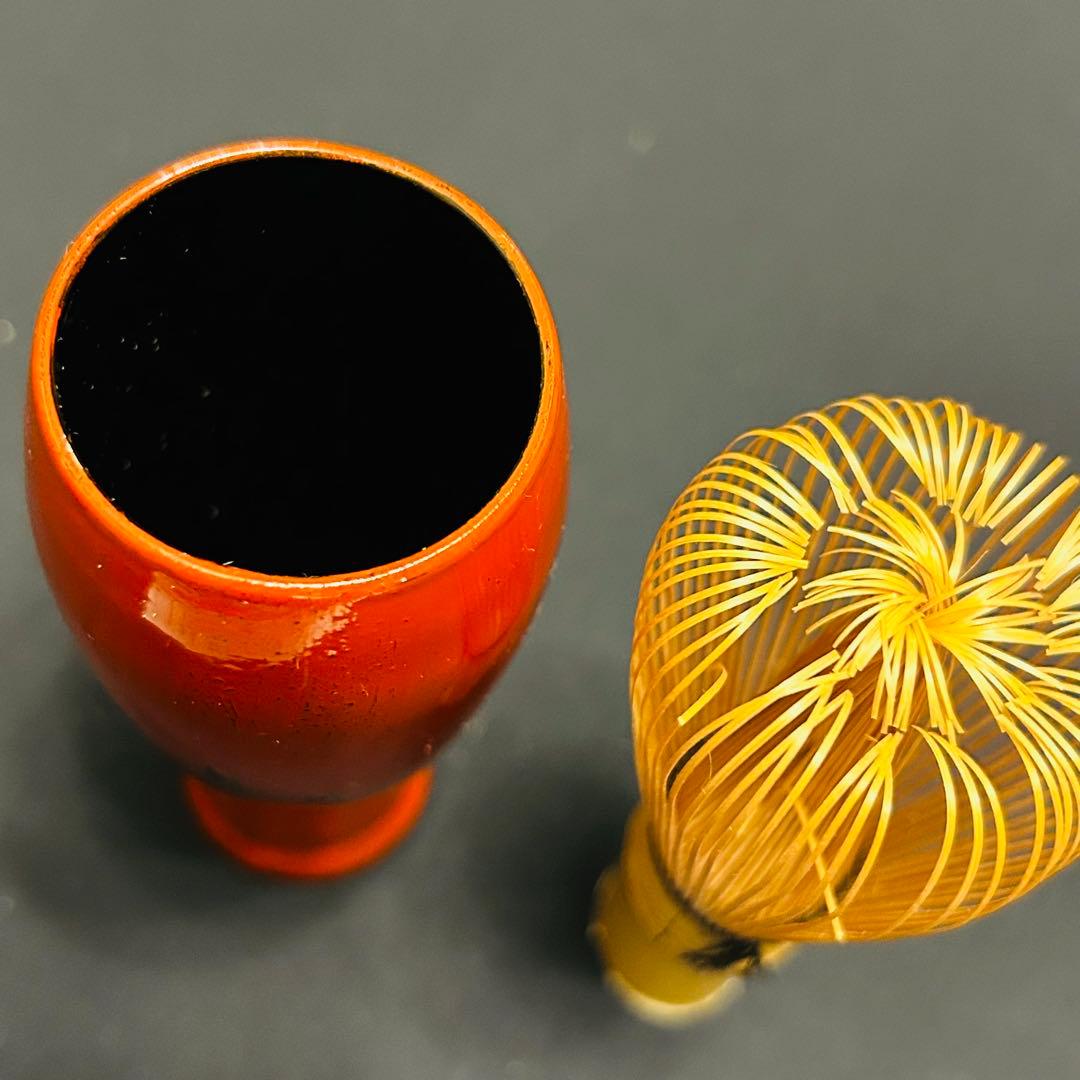 茶道具セット　利休茶箱　鎌倉彫　香合　茶巾筒　茶筅筒　鎌倉彫　根来塗