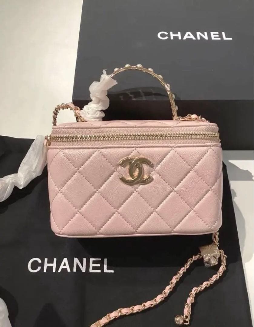 CHANEL パールハンドルバニティチェーンショルダーピンク　ノベルティ