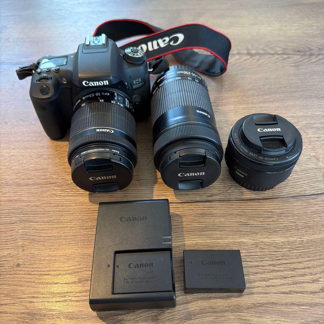 ココ【お値下げ】Canon EOS 8000D 本体レンズ3本セット
