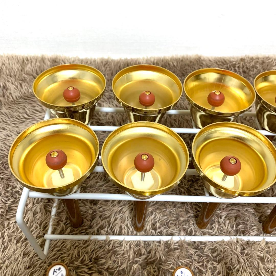 美品 ウチダ ハンドベル ゴールド27音 純正ケース付