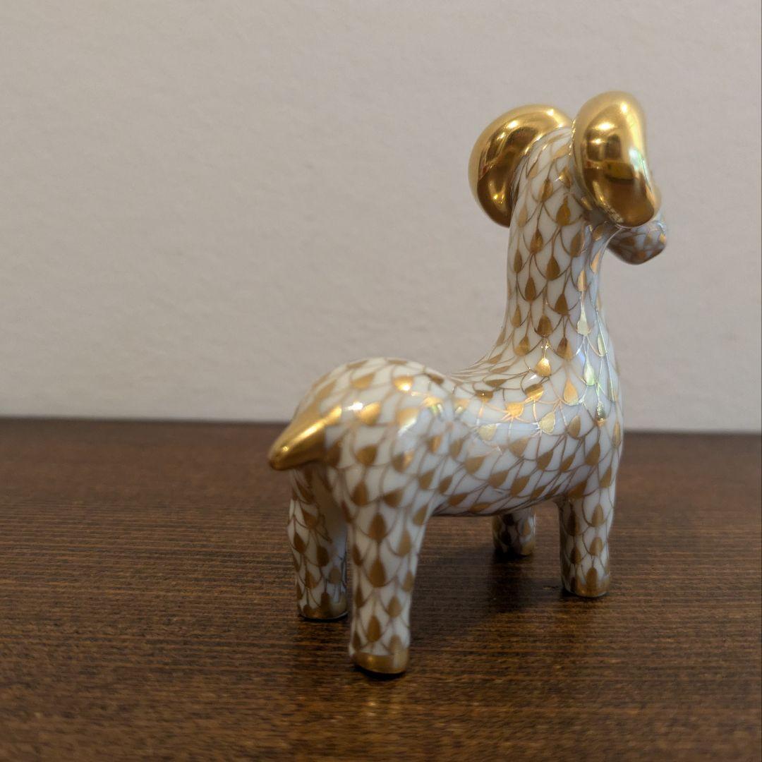 HEREND ヘレンド 羊置物2015 ゴールドバージョン 陶器 千支ものがたり