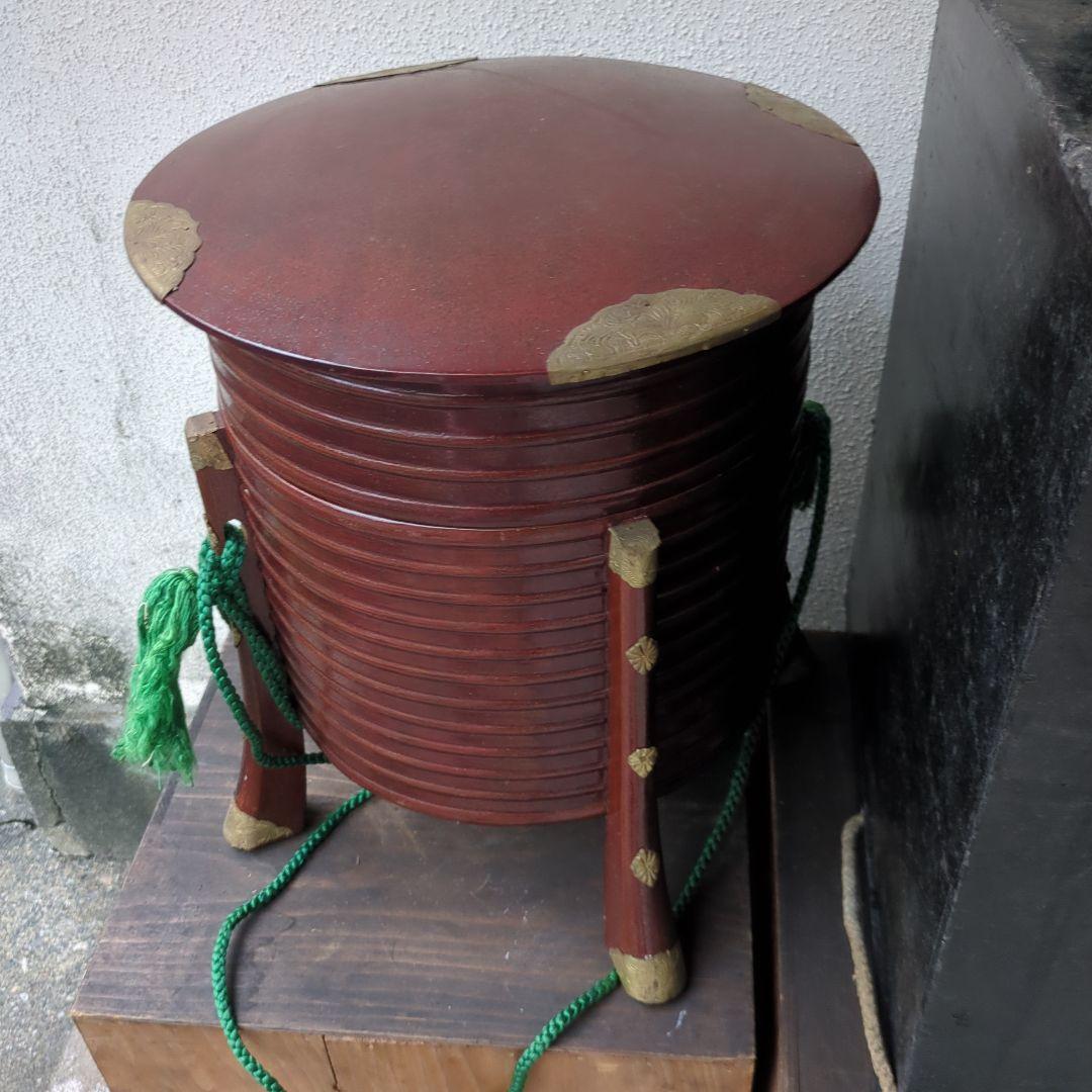 お買い物　骨董　ほかい　大名道具　漆　梨地　木製　2つ