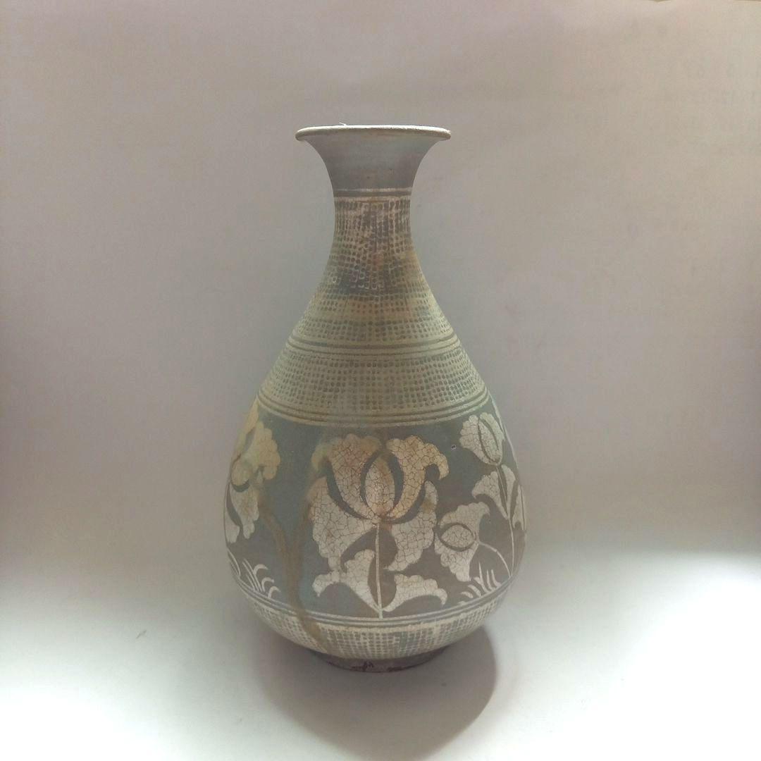 李朝　粉青沙器　徳利　高さ25㎝