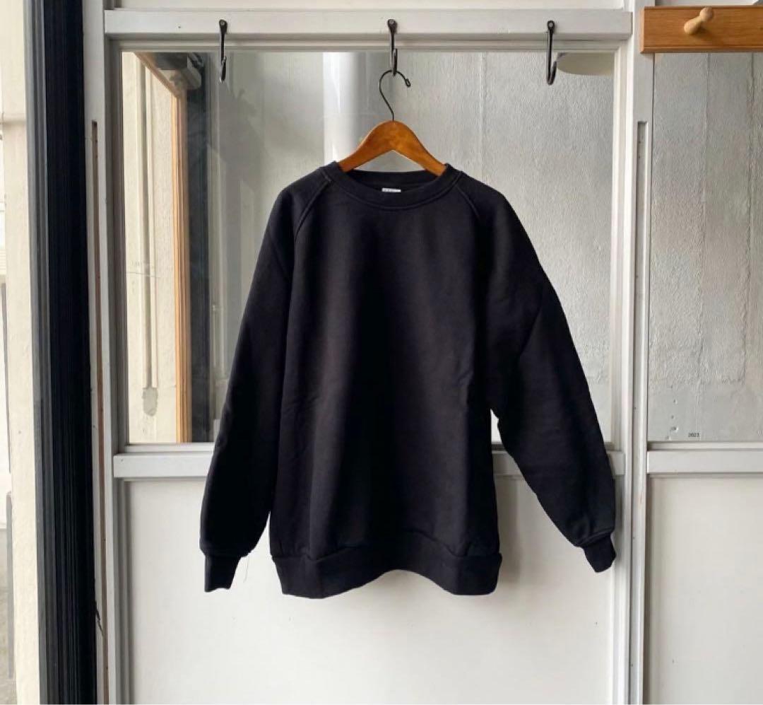 COMOLI　コットン吊裏毛 クルーネック　ブラック　 サイズ3