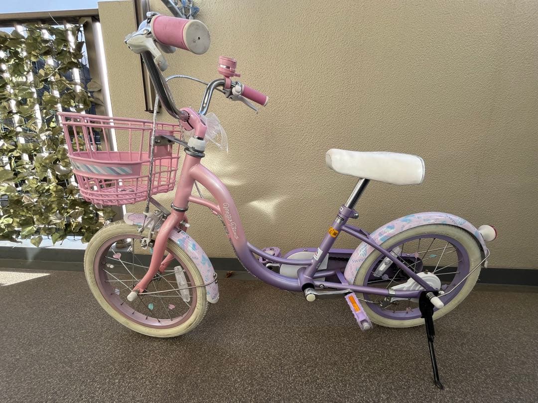 幼児用自転車 パープル・ピンク 16インチ　メゾピアノ　引取り限定