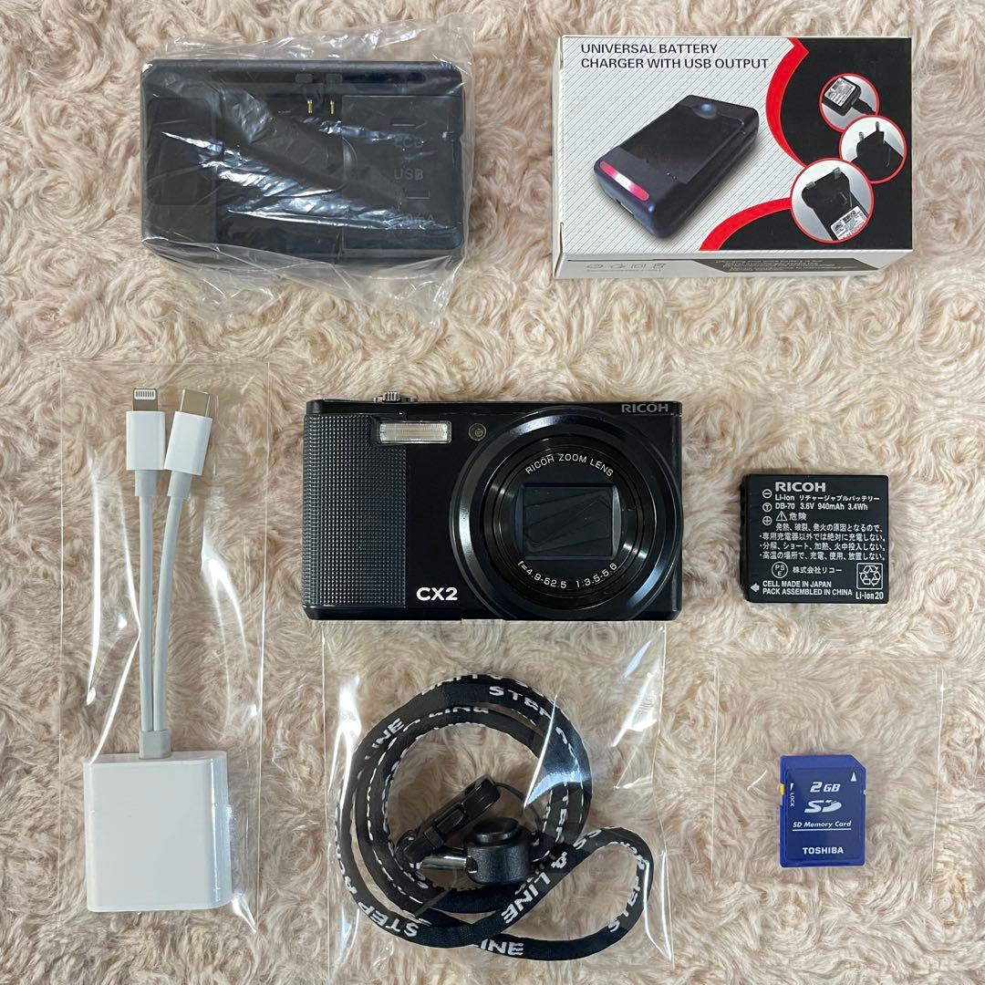 動作確認済✨RICOH CX2✨スマホ転送OK 銘品 デジカメ 人気の黒♪
