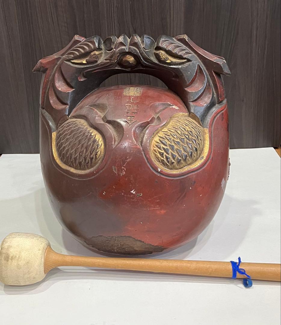 特大　木魚　金龍　在名有り