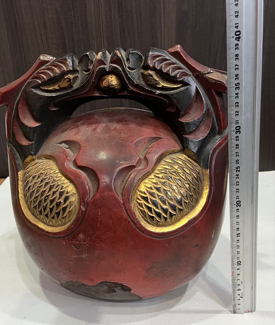 特大　木魚　金龍　在名有り