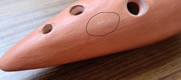 Y 【長期保管品】 火山のオカリーナ オカリナ ハンドメイド 木箱入り 説明書付