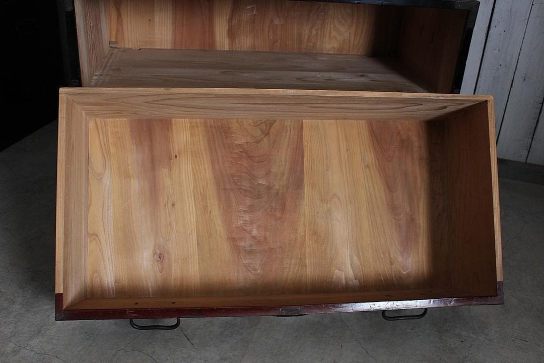 ゆず　綺麗な丸金具庄内箪笥　4杯　タンス　収納　古家具　古民家　時代家具