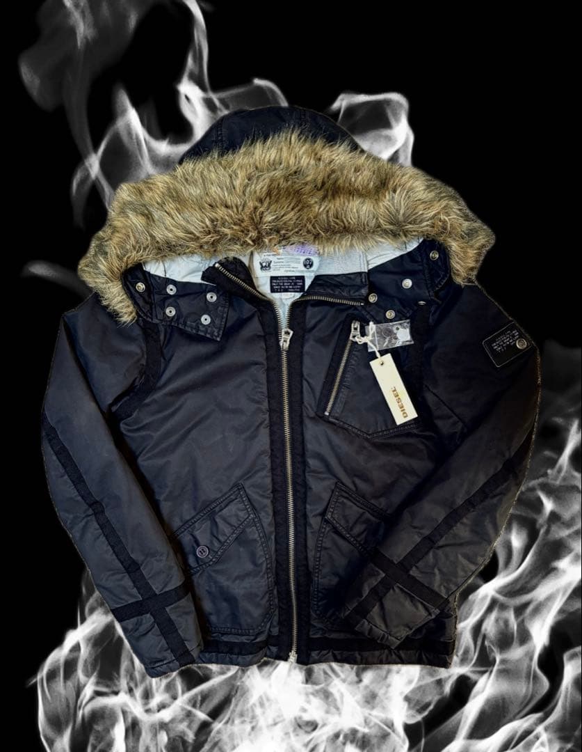 00s archive diesel ファー付き　ダウンジャケット　y2k 短丈