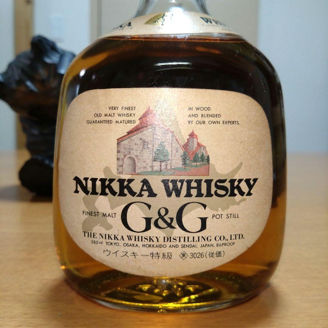 【昭和レトロ】◆ニッカウヰスキー◆G＆G 北海道限定ボトル◆木彫り熊◆380ml