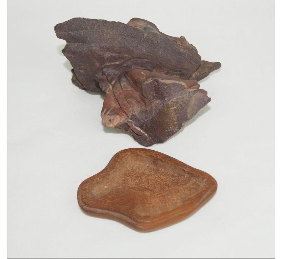 送料無料水石愛好家蔵品放出 山水石鑑賞石 天然石 盆石 奇石 茶道具置物　唐木台