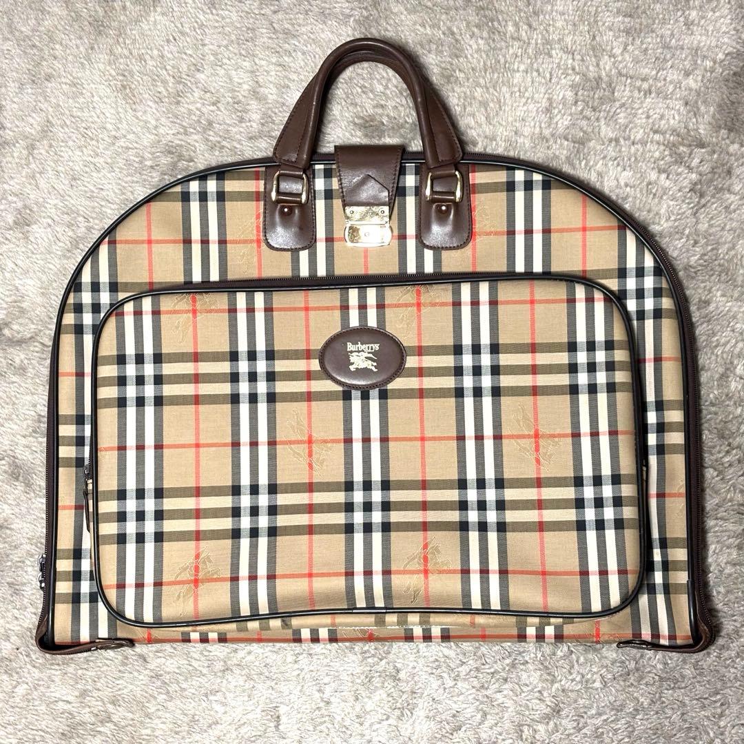 BURBERRY バーバリー ノバチェック ホースロゴ ガーメントケース 鍵付