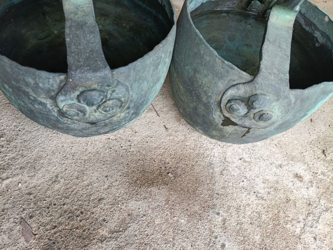 釣瓶/2個セット/アンティーク　緑錆