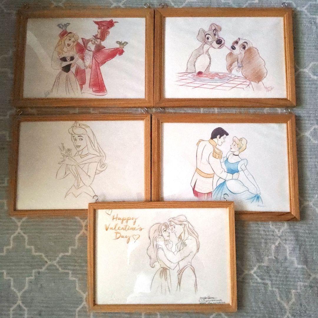 ディズニー　キャラクター　イラスト5枚 フロリダディズニーランド