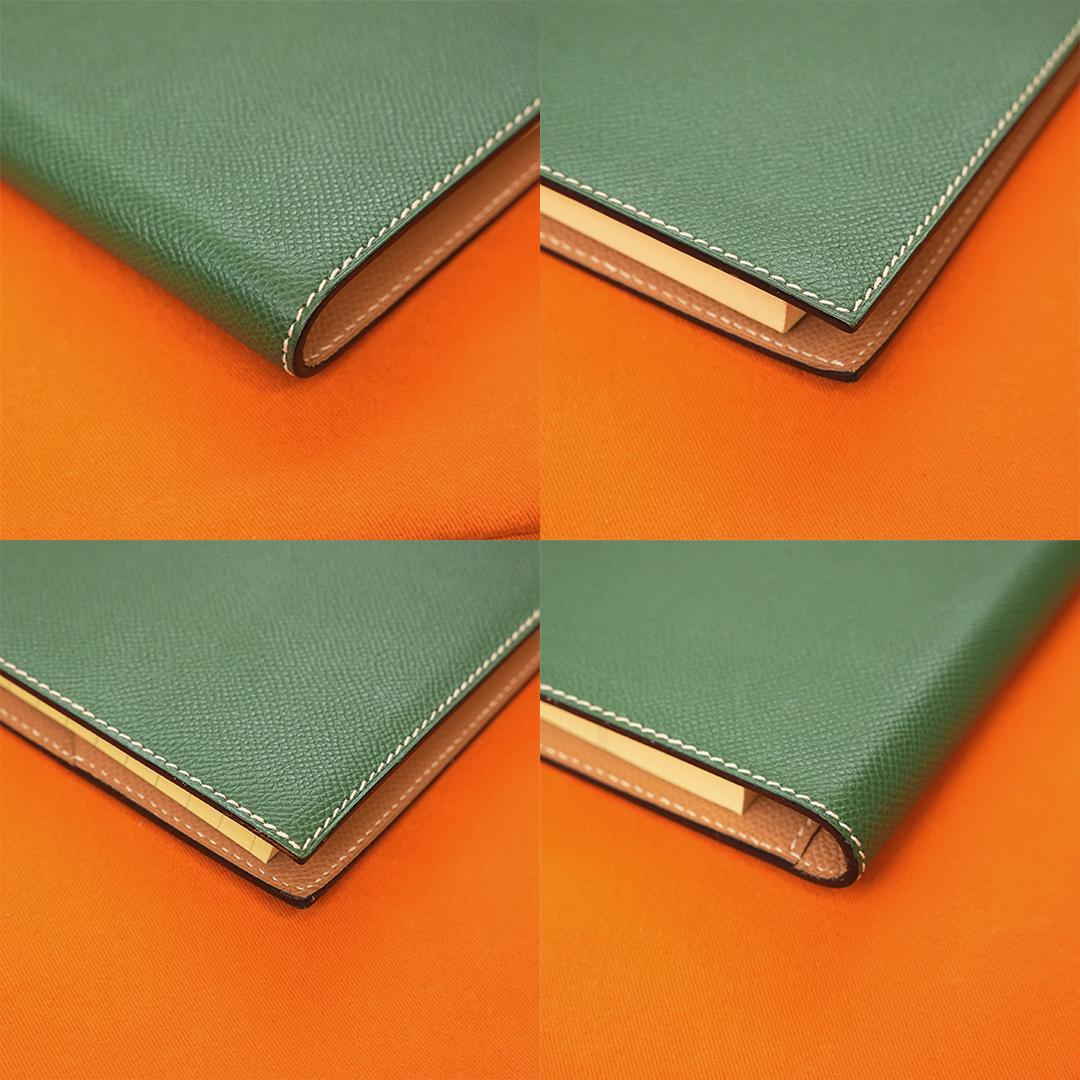 希少　美品　保存袋付き　 エルメス A4　ノートカバー　バイカラー　アジェンダ