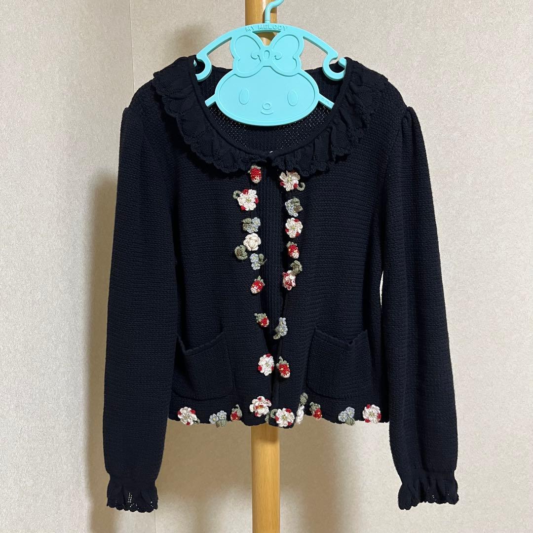 PINK HOUSE ピンクハウス ストロベリー いちご 苺モチーフカーディガン