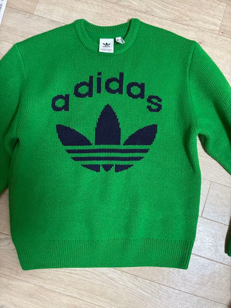 adidas アディダス オリジナルス 70S クルーネックセーター グリーン