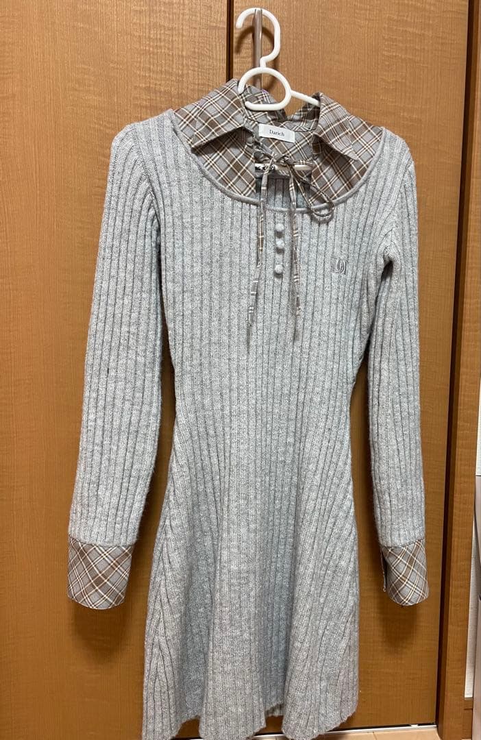 Darich レイヤードライクニットミニワンピース