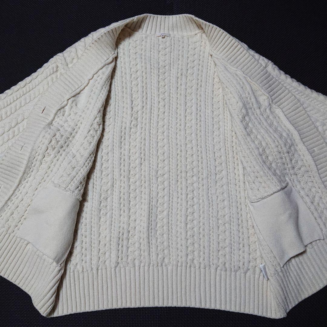 ■YORI ヨリ ケーブル編みニットカーディガン オーバーサイズ 38 美品