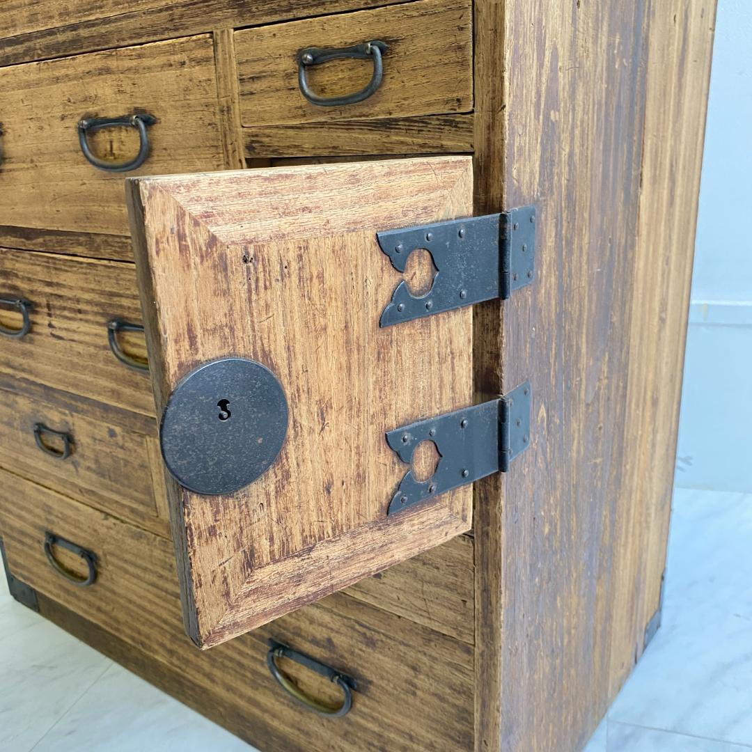 アンティーク 箪笥 小タンス 小引き出し 桐 金具 古道具