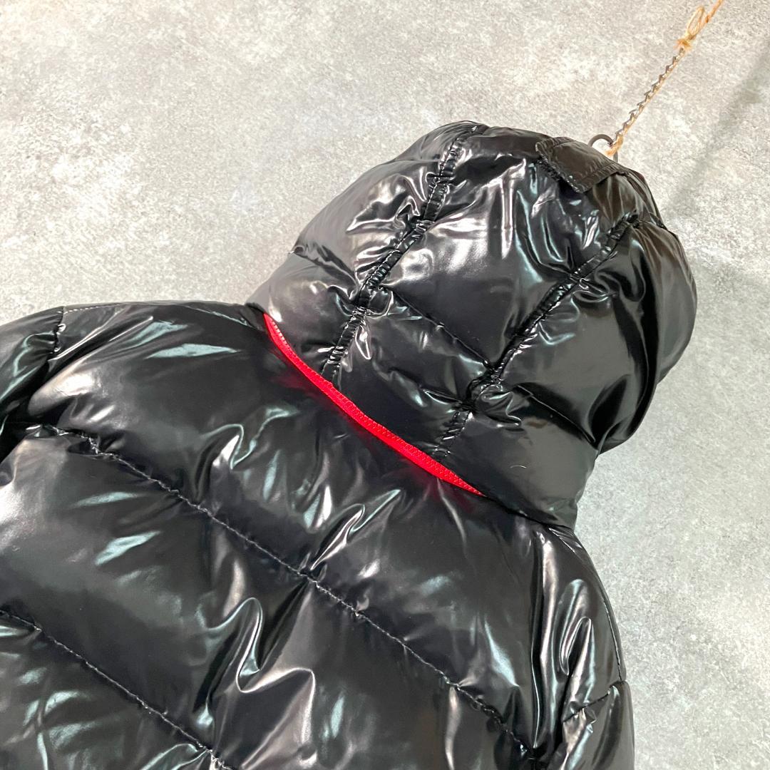 Laplaud　ダウンジャケット　長袖　ブラック　ロゴ　フーディー　フェザー