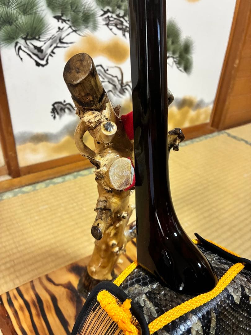 沖縄三線！黒木上質カマゴン！江戸与那城型！本張り【一枚張り】