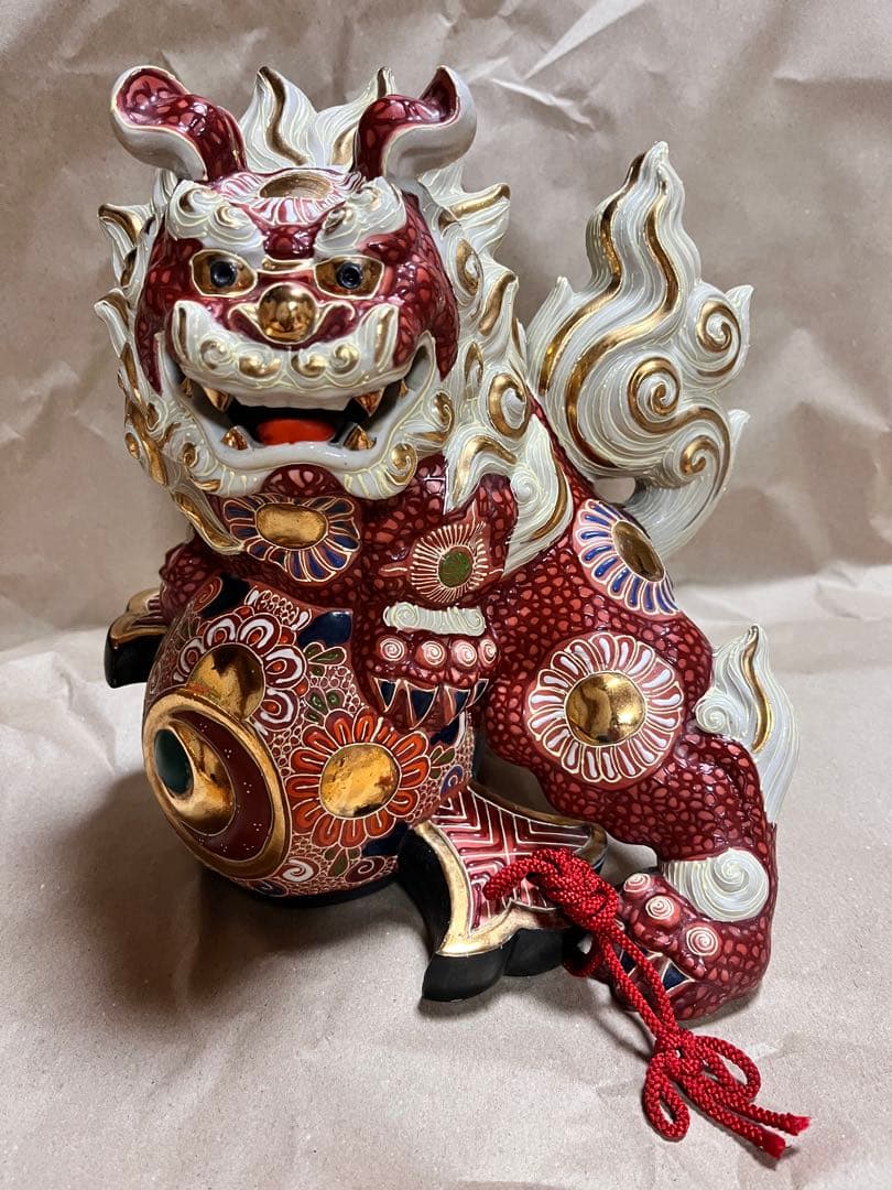 九谷焼 獅子 小鼓乗り シーサー 狛犬 陶芸品