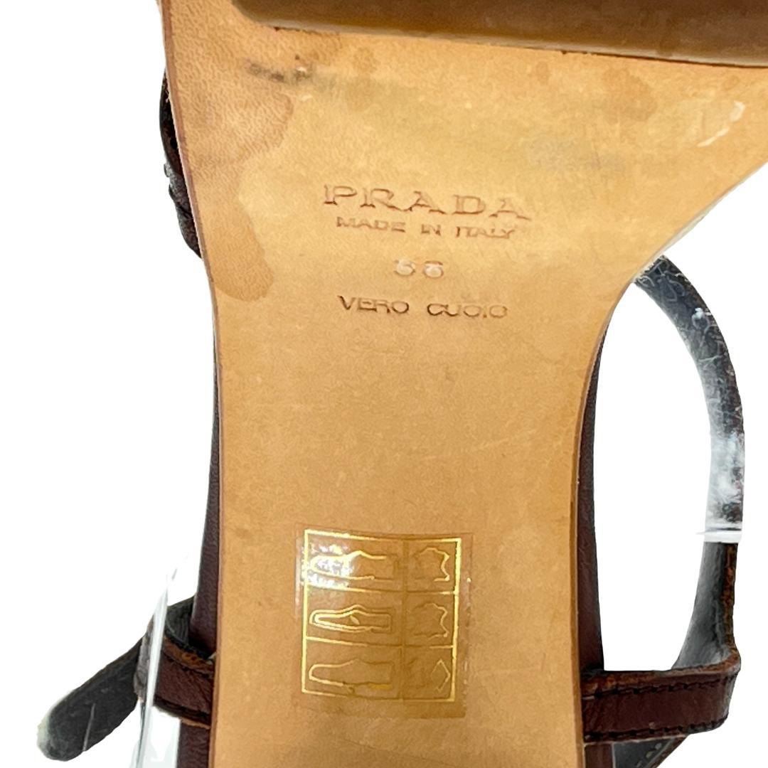 PRADA プラダ フラワーモチーフ サンダル ヒール　サイズ38　24cm